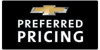 Chevrolet logo with "Preferred Pricing" text on a black background.