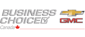 Business Choice Canada logo featuring Chevrolet and GMC branding with a small maple leaf.