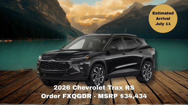 2026 Chevrolet Silverado 1500 RST truck on road, MSRP $86,513, arrival June 30.