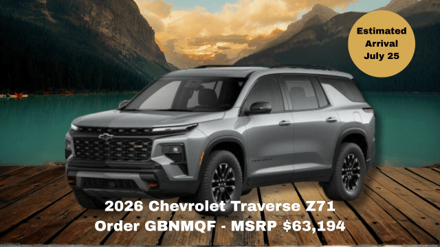 2026 Chevrolet Silverado 1500 RST truck on road, MSRP $86,513, arrival June 30.