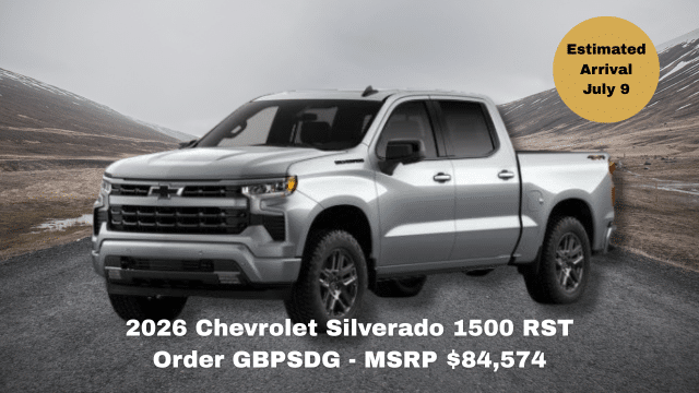 Red 2026 Chevrolet Blazer RS on a wooden deck by a lake, MSRP $57,983, arriving June 22.