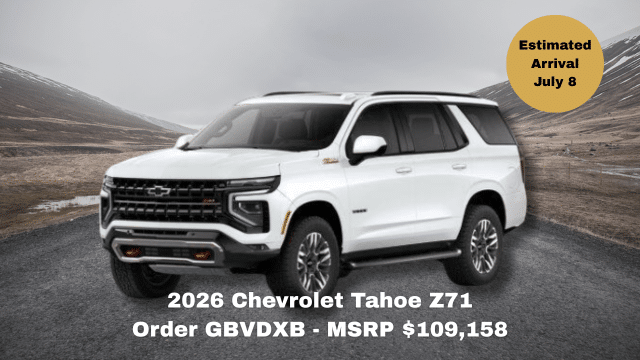 2026 Chevrolet Trax RS in front of lake and mountains. MSRP $34,038. Estimated arrival: June 22. Order FWJX18.