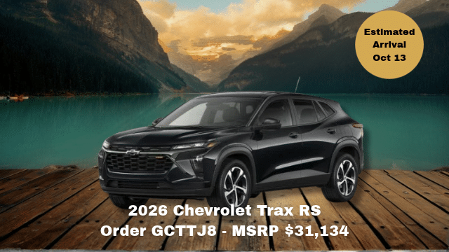 2026 Chevrolet Silverado 1500 RST truck on road, MSRP $86,513, arrival June 30.