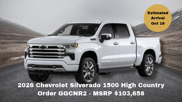 2026 Chevrolet Suburban High Country in mountainous terrain; MSRP $128,637, arrives June 26.